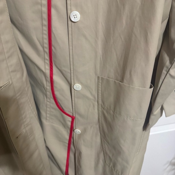 Alex Mill Beige Trench Coat with Red Trim - Picture 6 of 7